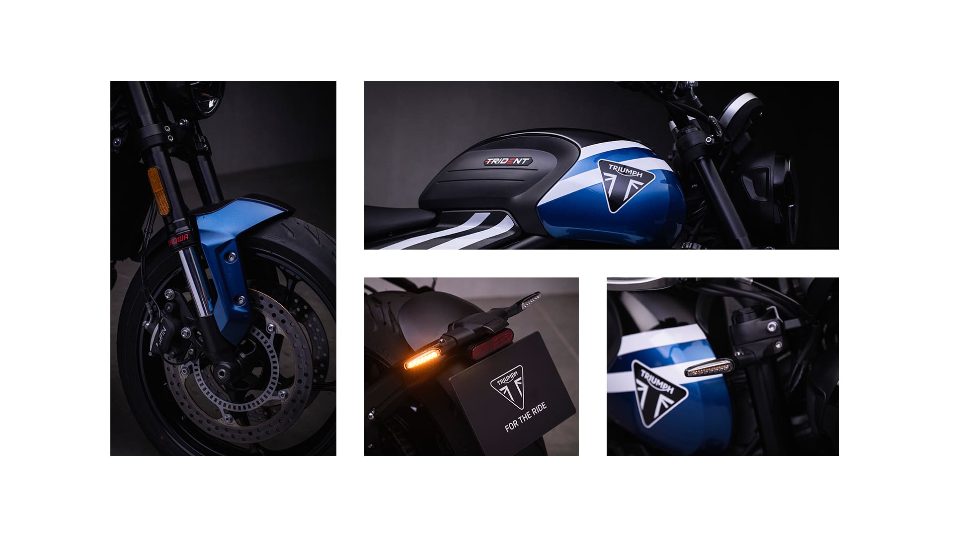 A montage of Trident 660 Genuine Accessories)