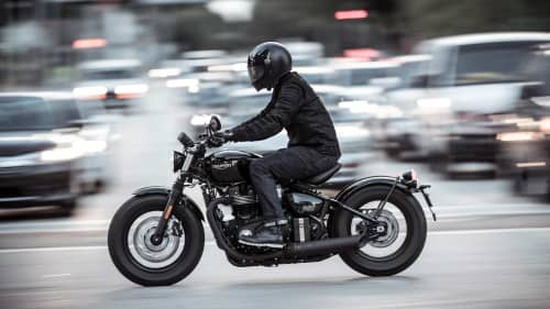 Triumph Bobber Black location riding