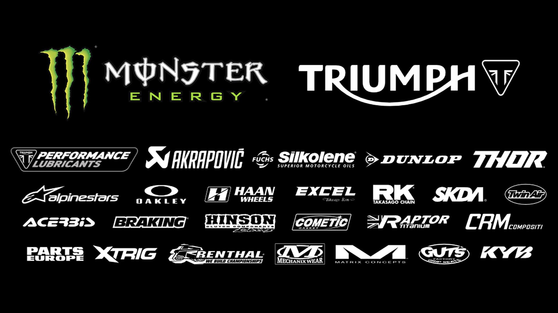 Monster Energy Triumph Racing Sponsors)