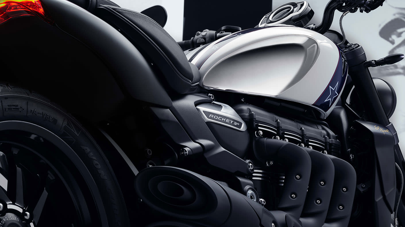 Triumph Rocket 3 R Evel Knievel Edition engine