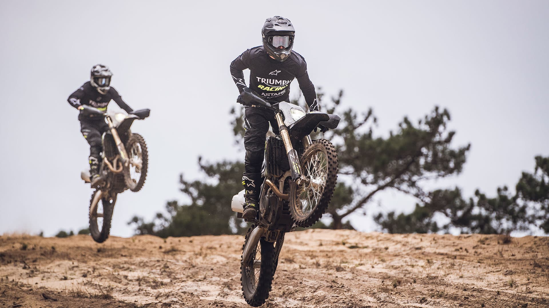 Triumph TF 250-E and TF 450-E riding shot