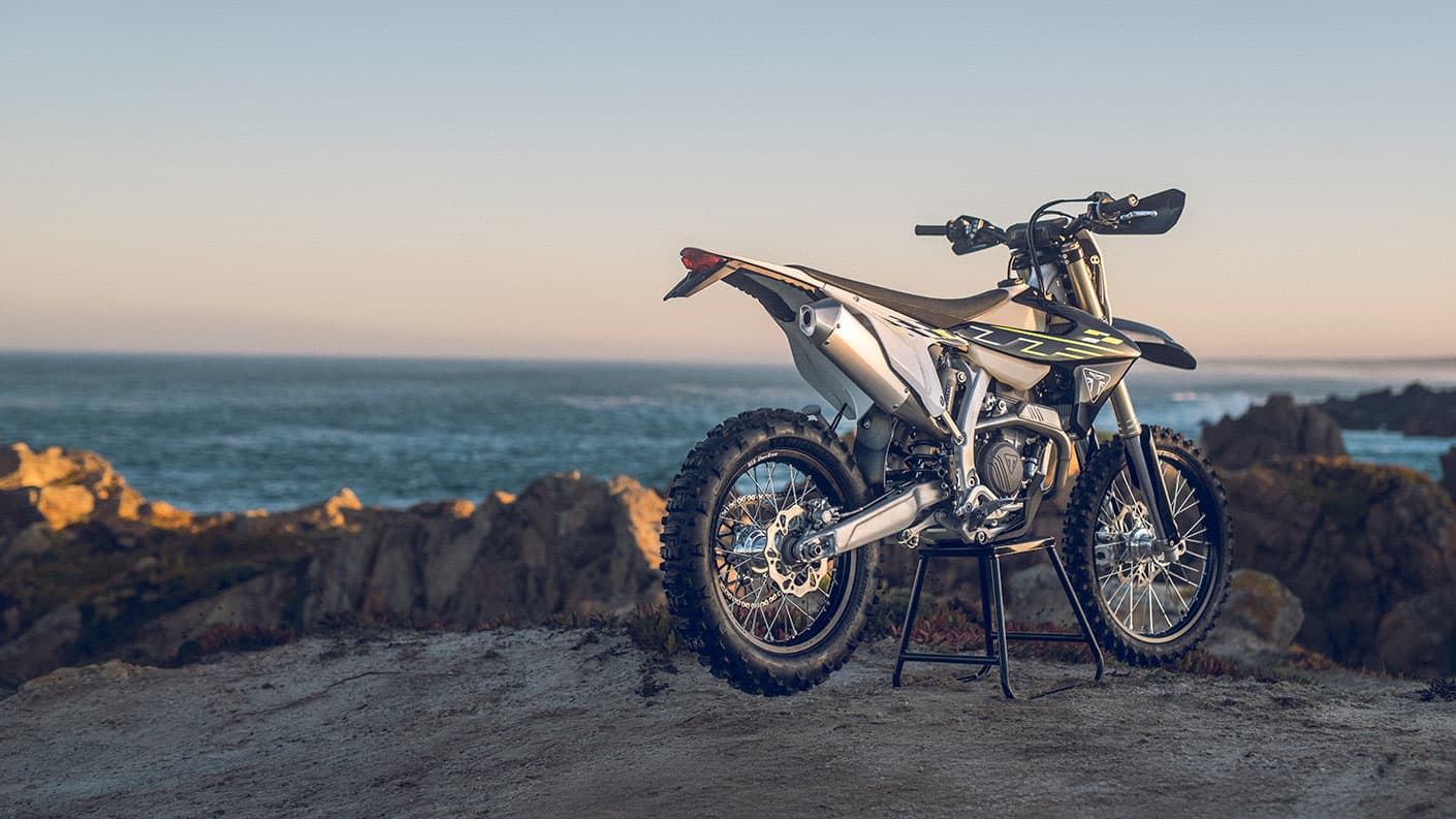 Triumph TF 250-E from behind on the coast