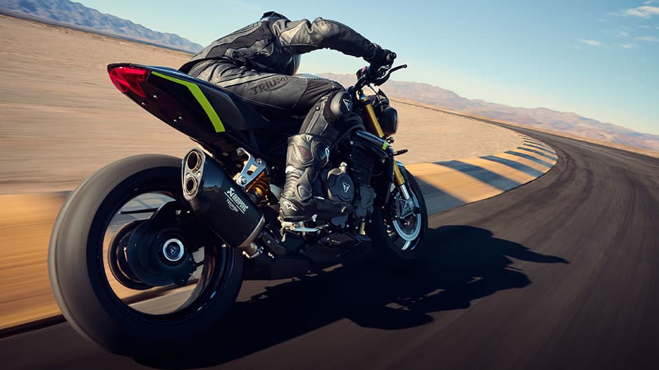 Triumph Speed Triple 1200 RS rear shot on track