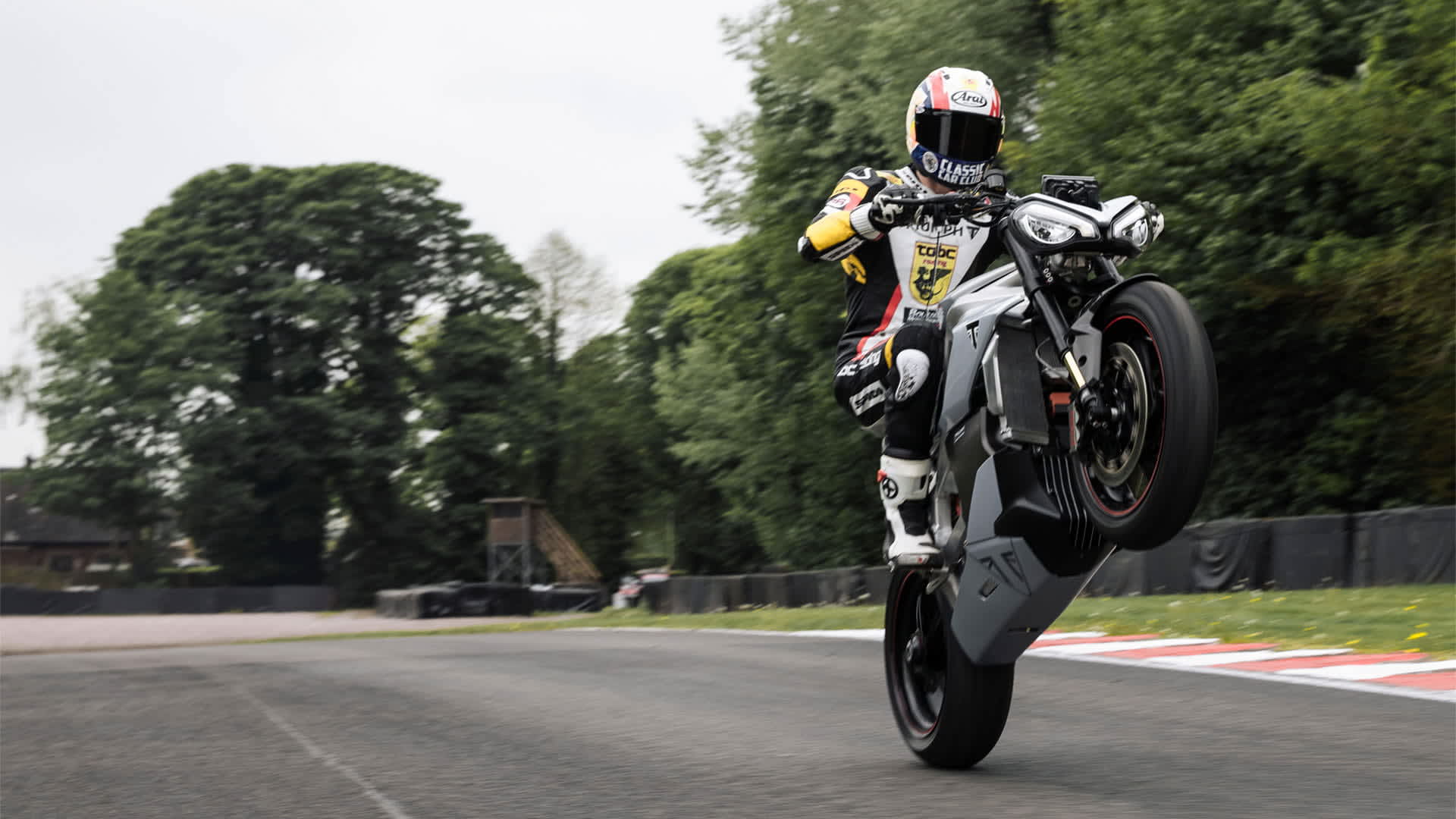 Brandon Paasch riding Triumph TE-1 Project final prototype