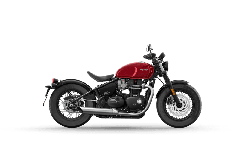 CGI of the Triumph Bonneville Bobber in Red Hopper