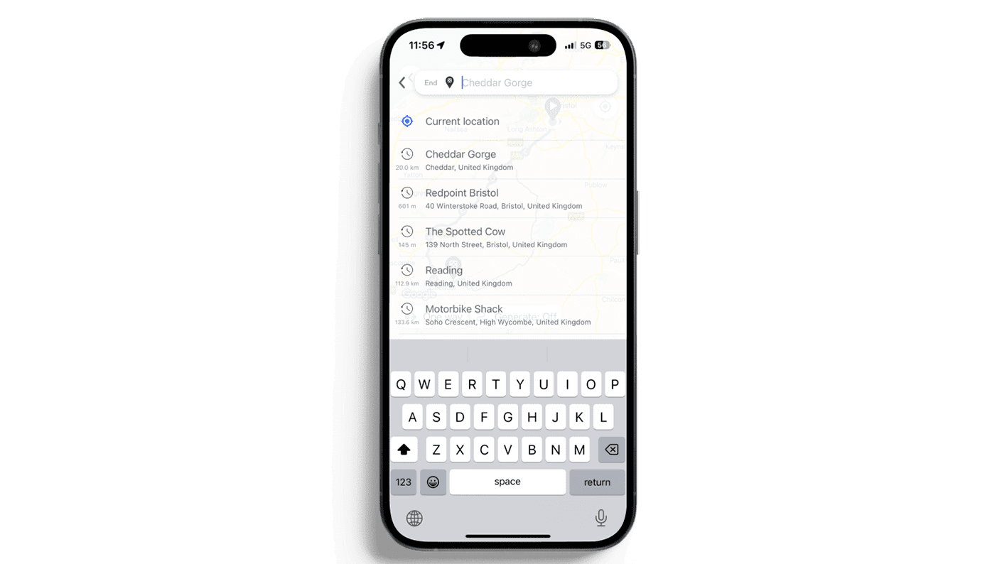 Triumph Beeline Navigation System iPhone Location View